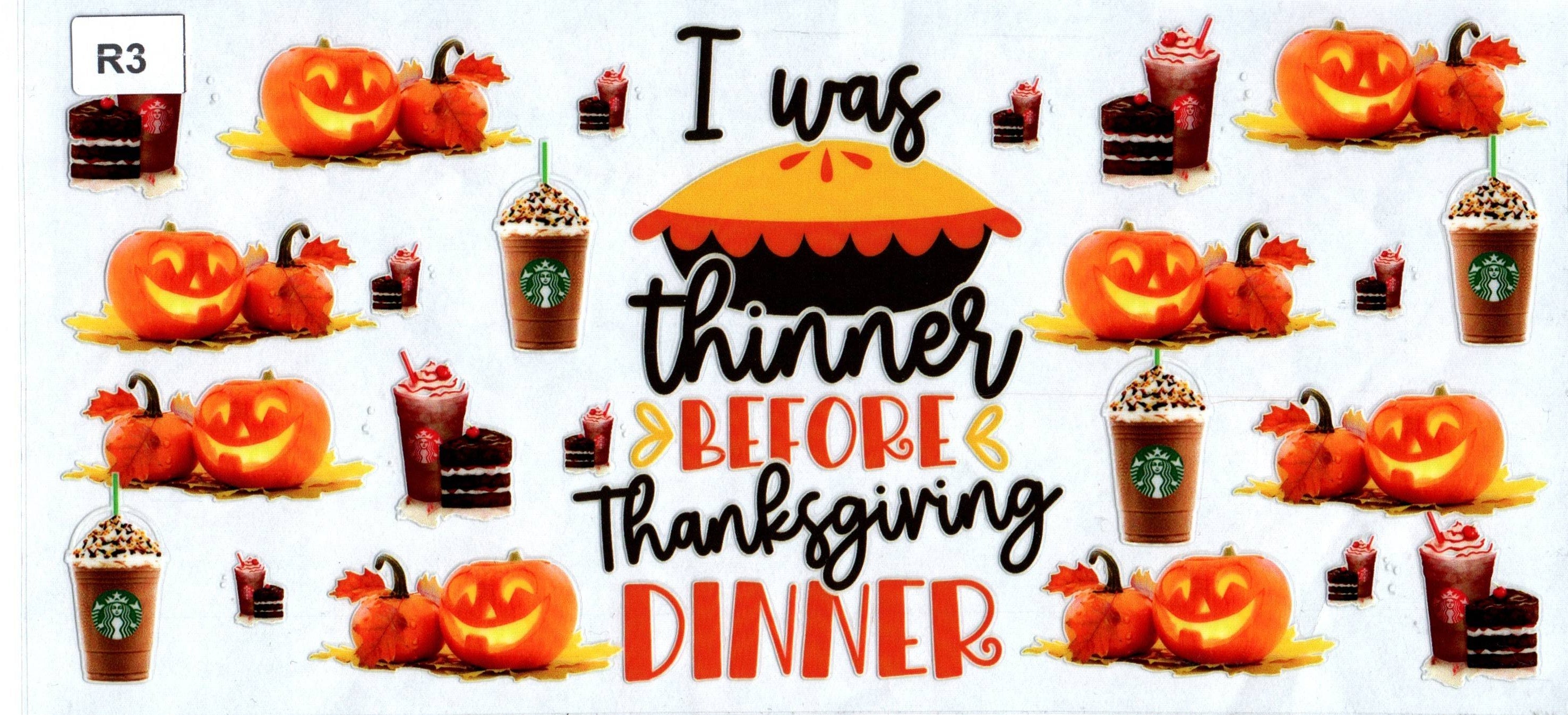 R3 I was thinner before Thanksgiving Dinner