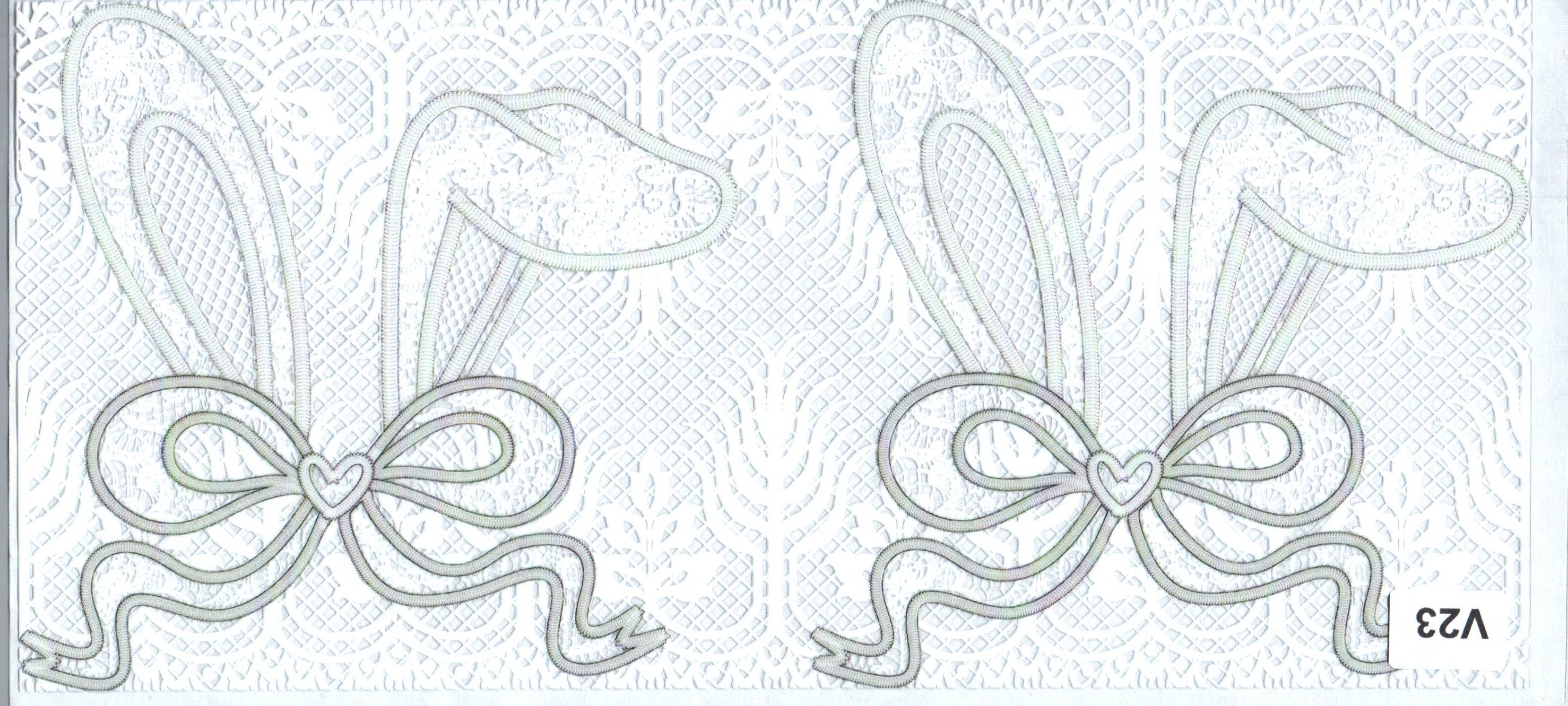 V23 White Lace Bunny Ears Easters