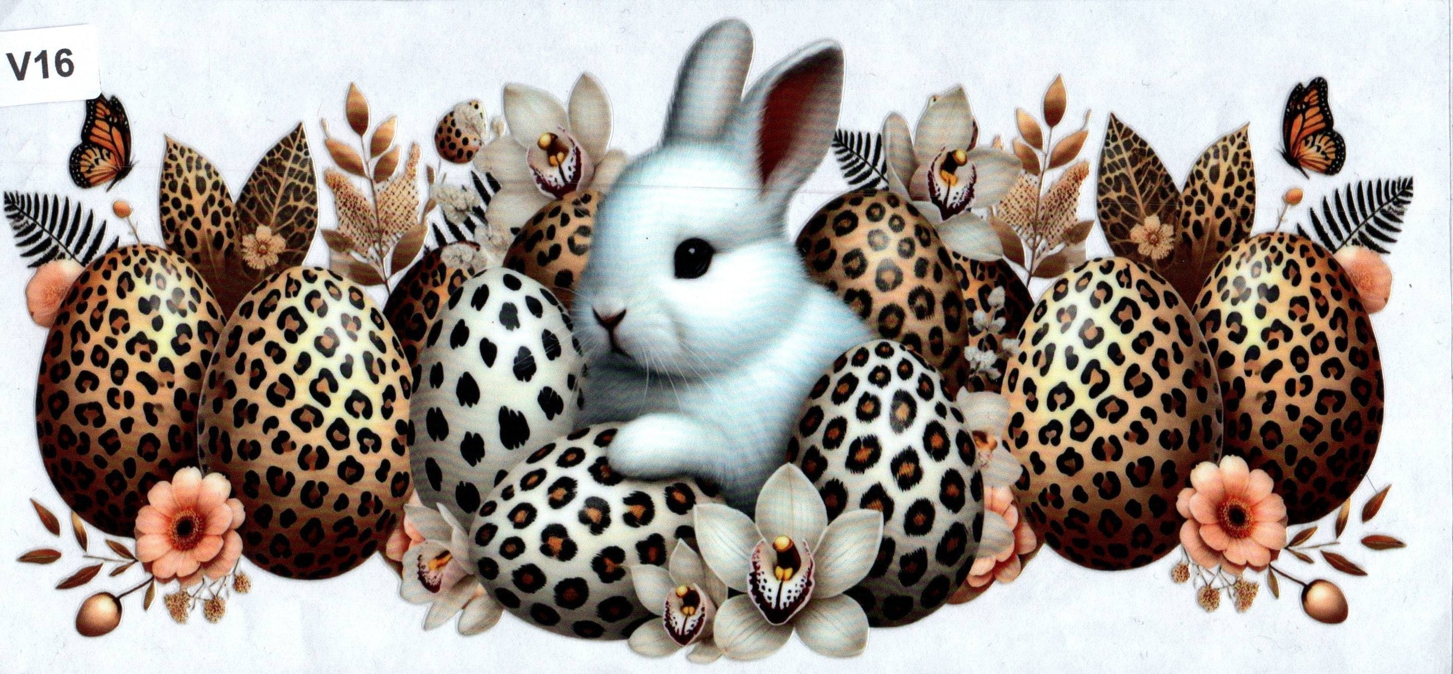 V16 Easter Bunny with animal print eggs